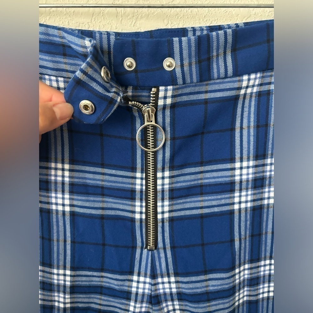 UO Daisy Plaid Zip-Front Wide Leg Pant size 8 - Picture 8 of 11